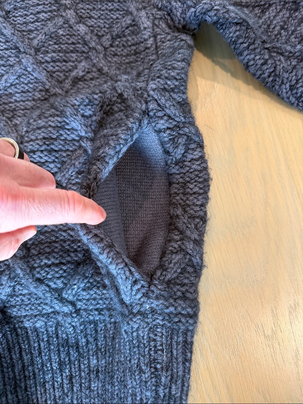 rag & bone Men's Navy Quilted Zip-Up Hoodie Sweater - Picture 12 of 15
